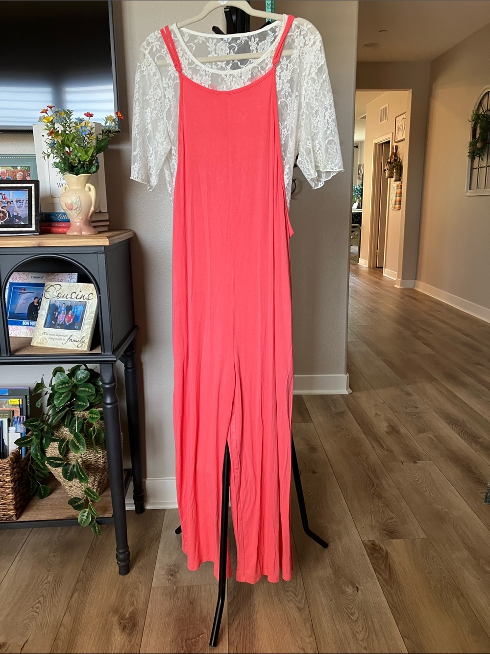 Women’s Coral Sleeveless Jumpsuit